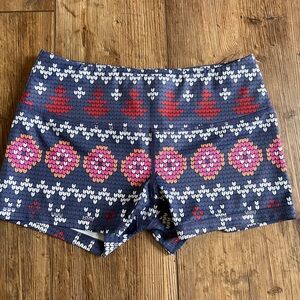 Feed Me Fight Me Blue and Pink Patterned Athletic Shorts